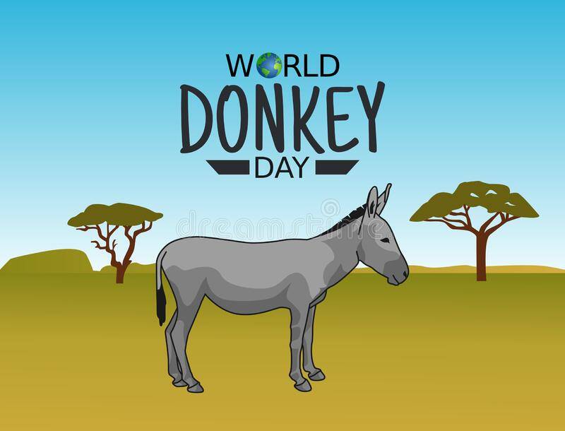 Vector Graphic of World Donkey Day Good for World Donkey Day Celebration.  Stock Vector - Illustration of creative, meadow: 214957783